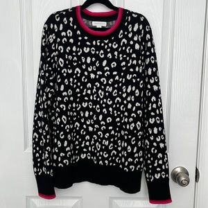 Charter Club black and white leopard print sweater. Medium